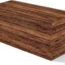 Moukeren 6 ft Fitted Wooden Grain Table Cover Brown Rustic Tablecloth Rectangle Washable Elastic Stretch Patio Vintage Barn Board Cloth for Cocktail Wedding Party Banquet(1 Pcs, Reddish Brown)