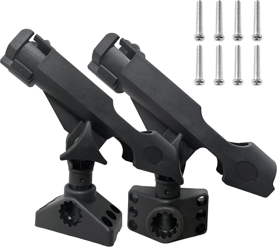 LBW Fishing Rod Holders for Boat Adjustable Kayak Rod Holder Side Deck Mount Rod Holder Boat Fishing Pole Holders 2 Pack
