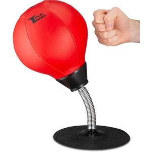 Tech Tools Stress Buster Desktop Punching Bag - Suctions to Your Desk, White Elephant Gifts for Coworker Men and Women, Heavy Duty Stress Relief Ball, Gag Gifts Funny Desk Accessories