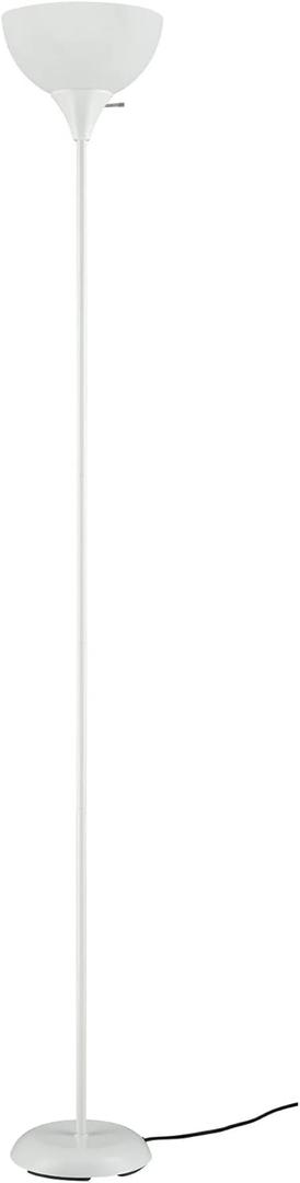 Modern Floor Lamp, 3 Way Switch, Plastic Lampshade Tall Standing Lamp for Living Room, Bedroom, Adult Office, and University Dormitory. (White Lampshade)