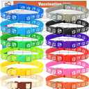 GAMUDA Puppy Collars, Super Soft Nylon Adjustable Whelping ID Bands, Footprint Pattern Litter Set