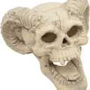 Stanbroil Fire Pit Demon Skull Gas Log for Ventless & Vent Free, Propane, Gel, Ethanol, Electric, Outdoor Fireplace and Fire Pit, Halloween Decor - Patent Pending (White)