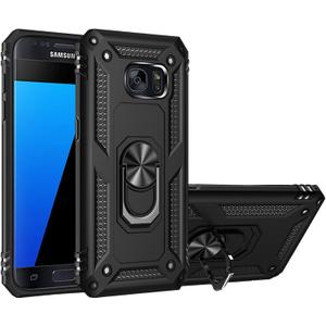 for Samsung Galaxy S7 Case, Dual Layer Protective Heavy Duty Armor Rugged for Galaxy S7 [Military-Grade] ProtectiveMagnetic Kickstand Car Holder Phone Case Black
