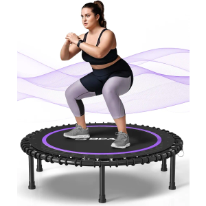 BCAN 450LBS/550LBS Foldable Mini Trampoline, 40" Fitness Trampoline with Durable Bungees, Stable & Quiet Exercise Rebounder for Adults,Great Mini Trampoline for Indoor/Garden Workout - 2