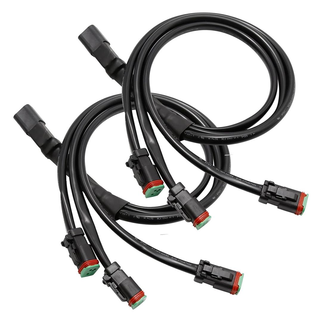 3 in 1 Deutsch Dual DT Adapter Connector Splitters Plug Y-Shape Wiring for Fog Work Light Retrofit Work Chandelier Light Retrofit Connectors Wiring Harness