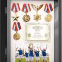 9x11 Shadow Box Frame with Shatter-Resistant Glass, Shadow Box Display Case with Soft Linen Back for Tabletop and Wall Display, Memory Box Display Case for Flower, Tickets, Magazine and 3D Items