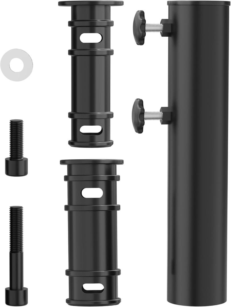 QZER Umbrella Pole Mount Stand Tube, Universal Umbrella Stainless Steel Tube Base Replacement Parts,Heavy Duty Umbrella Base Stake Holder,Umbrella Base Holder Tube Bracket for Garden Backyard Balcony