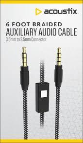 Acoustix Braided Auxiliary Audio Cable 3.5mm To 3.5mm Connector - 6 Foot