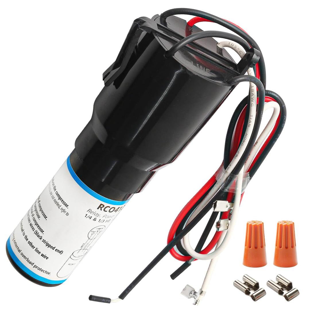 Seentech RCO410 3-in-1 Hard Start Kit for Refrigerators & Freezers  115V Compressor Capacitor for 1/4-1/3 HP  Replaces TJ90RCO410, AP4503017, 600-410, ERP410, HS410, URC0410, RCO-410 (Pack 1)