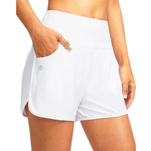 G Gradual Women's 3"/5'' High Waisted Swim Board Shorts with Pockets Liner Quick Dry Swimsuit Bottoms Bathing Suit for Women (M)