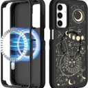 for Samsung Galaxy A15 5G Phone Case - Compatible with MagSafe Women Girls Cute Magnetic Protective Cover Girly Sun Moon Aesthetic Design Heavy Duty Shockproof for Samsung A15 5G Case 6.5" (Planet)