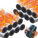 16 Pack Pipe Insulation Foam Tube, 3/4'' Self Adhesive Pre Slit Foam Pipe Covers Polyethylene with Aluminum Foil for Spigot, Winter Outside Pipes, Sprinkler, Water Heater Pipes Freeze Protection