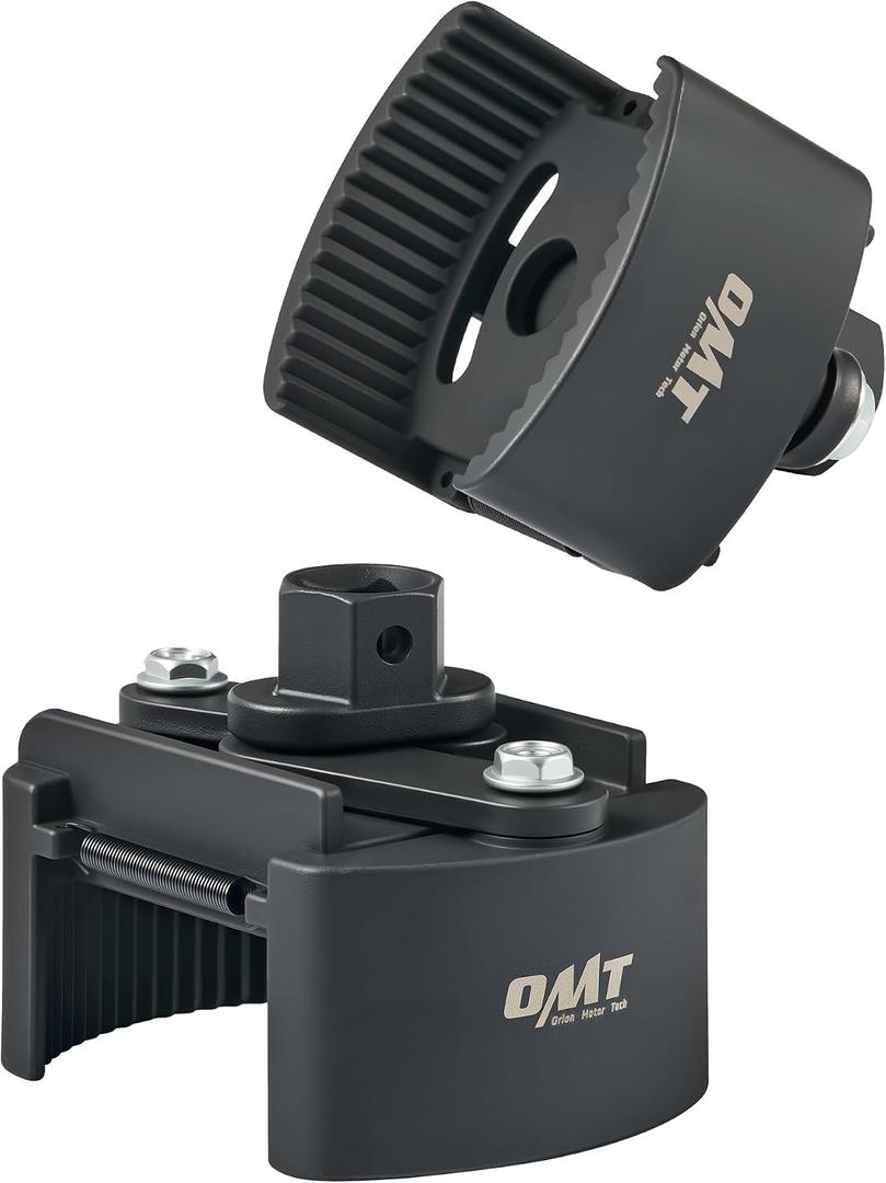 Orion Motor Tech 2 pc. Oil Filter Removal Tool, 60-80 mm & 80-105 mm Adjustable Oil Filter Wrench, Oil Filter Removal Tool, 1/2" & 22 mm Drive Universal Oil Filter Wrench, Black
