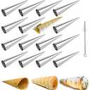 EUICAE Cream Horn Molds 5-inch Large Size Cream Horn Forms Pack of 16