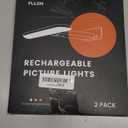 FULEN 2 Pack Picture Lights for Wall, Art Lights for Painting, Battery Operated Wall Sconce Rechargeable, LED Wall Light Cordless with Remote, Frame, Gallery, Dartboard Lights No-Drill, Black