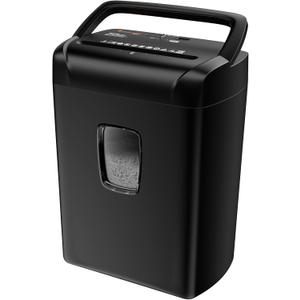 Bonsaii 15-Sheet Paper Shredder for Home Office Use, 10-Minute Cross Cut Shredder with 5.5 Gallons Bin, P-4 High Security Heavy Duty Office Shredder Shred CD/Credit Card (Dark Black)