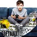 Softball Blanket Ligtweight Cozy Soft Print Flannel Soccer Baseball Throw Blankets for Kids Boys Girls Adults Gifts 50"X40"