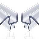 ZNCZHZN Shower Door Bottom Seal, 2-Pack Frameless Door Seal for 1/ 4 Inch Glass Door- 39 Inch Long Ultra Clear Shower Door Seal Strip, Stop Shower Leaks and Create a Water Barrier(1/ 4" Door)