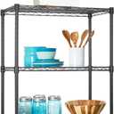 BestOffice 3-Shelf Adjustable Metal Storage Shelves Wire Shelving Unit Organizer Wire Rack 450Lbs Capacity for Small Places Kitchen Garage 23Lx13.2Wx30.2H,Black
