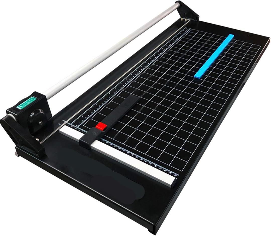 24 Inch Paper Trimmer, Rotary Paper Cutter, Precision Board Paper Trimmer with Measurement Grids, Bi-Directional Cutting Blade for Graphic Film, Canvas