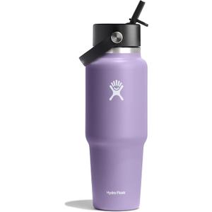 Hydro Flask Travel Water Bottle - Insulated Stainless Steel - Wide Straw Lid, Non Spill, Leakproof in 32 Oz Moonshadow