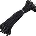 7.7" 500 Pcs Cotton Hang Tag String Fasteners for Gifts Luggage Label Attachment Clothing (Black)
