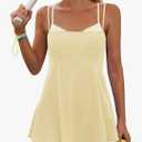 Yanekop Womens Tennis Dress with Built in Shorts and Bra Athletic Dresses Golf Outfits Spaghetti Strap Workout Dress, Small