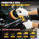 Cordless Buffer Polisher for De-walt 20v Max Battery, Brushless Rotary Car Buffer Polisher, Variable Speed 1000-6000 RPM, Detachable Handle Polisher for Car Detailing,Sanding Waxing (No Battery)