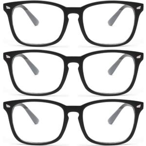 livho High Tech Blue Light Glasses - Advanced 99% Blue Light Blocking Computer Glasses - Anti Eyestrain & UV Glare Protection (*D1 Black X3)