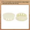 MECCANIXITY 32PCS 35mm(1 3/8") Beige Plastic Hole Plugs, Flush Type Panel Hole Plugs Insert End Caps for Locking Hole Tubes Furniture Cabinet