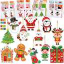 Supervitae 24 Sets Christmas Craft Kits DIY Christmas Tree Ornament Decorations Art Sets Santa Snowman Gingerbread Crafts Stickers for Holiday Xmas Home Classroom Activities Party Favors(Reindeer)