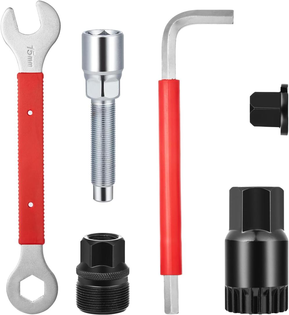 Zacro 7 In 1 Multifunction Bicycle Repair Kit - Crank Arm Puller, Bottom Bracket Removal Tool, Crank Extractor, 15mm & 16mm Wrench for 7/8/9/10/12 Speed MTB, Road Bike