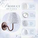VIHOSE Small Pleated Lamp Shades Set of 2 Blue Tree Slant Small Sconce Lampshades Clip on Bulb 3" Top x 5.5" Bottom x 4.7" Classic Pleated Style Bulb Cover for Wall Sconces Pendant Lighting Chandelier