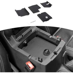 RT-TCZ for Wrangler JL Center Console Organizer Gun Safe Box with Lock for Jeep Wrangler JL JLU 2018+ for Gladiator JT 2020+ Black Storage Accessories