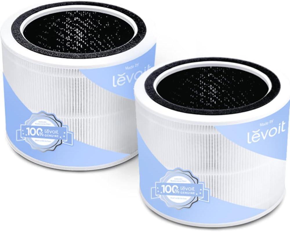 LEVOIT Core 200S-P Replacement Filter, Genuine Core 200S-RF Air Purifier Filters, Supports HEPA Sleep Mode, High-Efficiency Activated Carbon for Removal of Smoke, Odor, Allergens, Pollen, 2 Pack (7.2" x 7.2" x 5.7" (2 Pack))