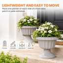 Usocik 10 Inch Outdoor Urn Planters, 2 Pack Pedestal Flower Pots, 12 Inch