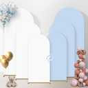Arch Backdrop Cover, Wedding Arch Cover Spandex Fitted Cover for Photography Studio Stretchy Backdrop Cover for Birthday Baby Shower Ceremony Banquet (White+Blue, 6+6.6+7.2FT)