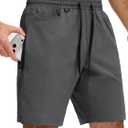 JEMLDL Men's Athletic Running Shorts 9" Workout Gym Quick Dry Shorts (L)