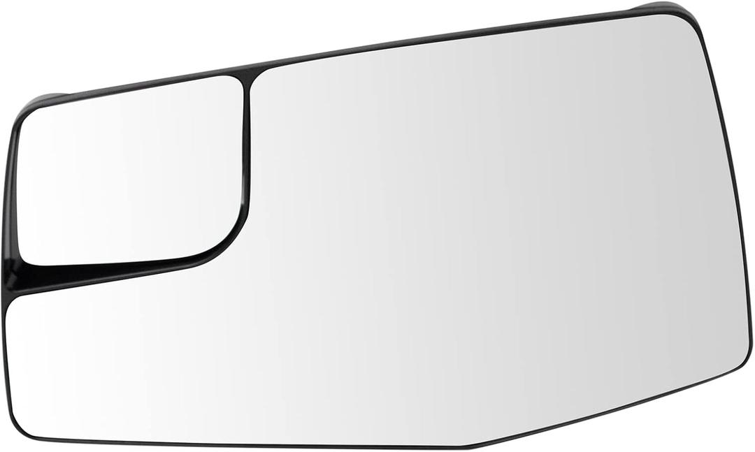 TRQ Left Mirror Glass Compatible with 2019-2021 Chevrolet Silverado 1500 GMC Sierra 1500