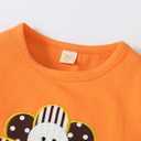 Noubeau Toddler Baby Girl Thanksgiving Outfits Cute Turkey Ruffled Shirt Flared Sleeves Top Polka Dot Pants (Orange)
