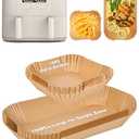 200PCs Air Fryer Paper Liners for Bella 4 QT TriZone Airfryer,100PCs Large for Single Zone, 100PCs Small for Dual Basket, Nonstick Disposable Parchment Paper Baking Inserts Accessories, Free of Bleach