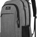 MATEIN Travel Laptop Backpack, Business Anti Theft Slim Sturdy Laptops Backpack Personal Item Bag, Water Resistant College School Computer Bag Gift for Men & Women Fits 15.6 Inch Notebook, Grey