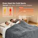 Bedsure Electric Blanket Queen Size - Dual Control Heated Blanket Queen, GentleSoft Fast Heating with 10 Time Settings & 10 Heat Settings, Warm Gift for Grandma (84x90 inches, Grey)