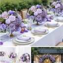2pcs 15inch Centerpieces Table Decorations Lavender & Purple Artificial Flowers Roses Balls for Wedding Centerpiece Party Bouquet Faux Floral Arrangement (Without Stand)