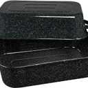 Granite Ware 21-Inch Covered Rectangular Roaster - Enamel Steel Cookware, Nonstick & Chemical-Free, Dishwasher Safe - 25 Lb Capacity, Large Roasting Pan for Meats, Poultry, Vegetables (Speckled Black)