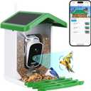 seanme Smart Bird Feeder with Camera Solar-Powered | 2.5K HD Live View, AI Identify 10,000+ Birds | Instant Alerts & Weatherproof Design | Bird Watching Birthday Gift for Mom/Father/Grandparents (Green)