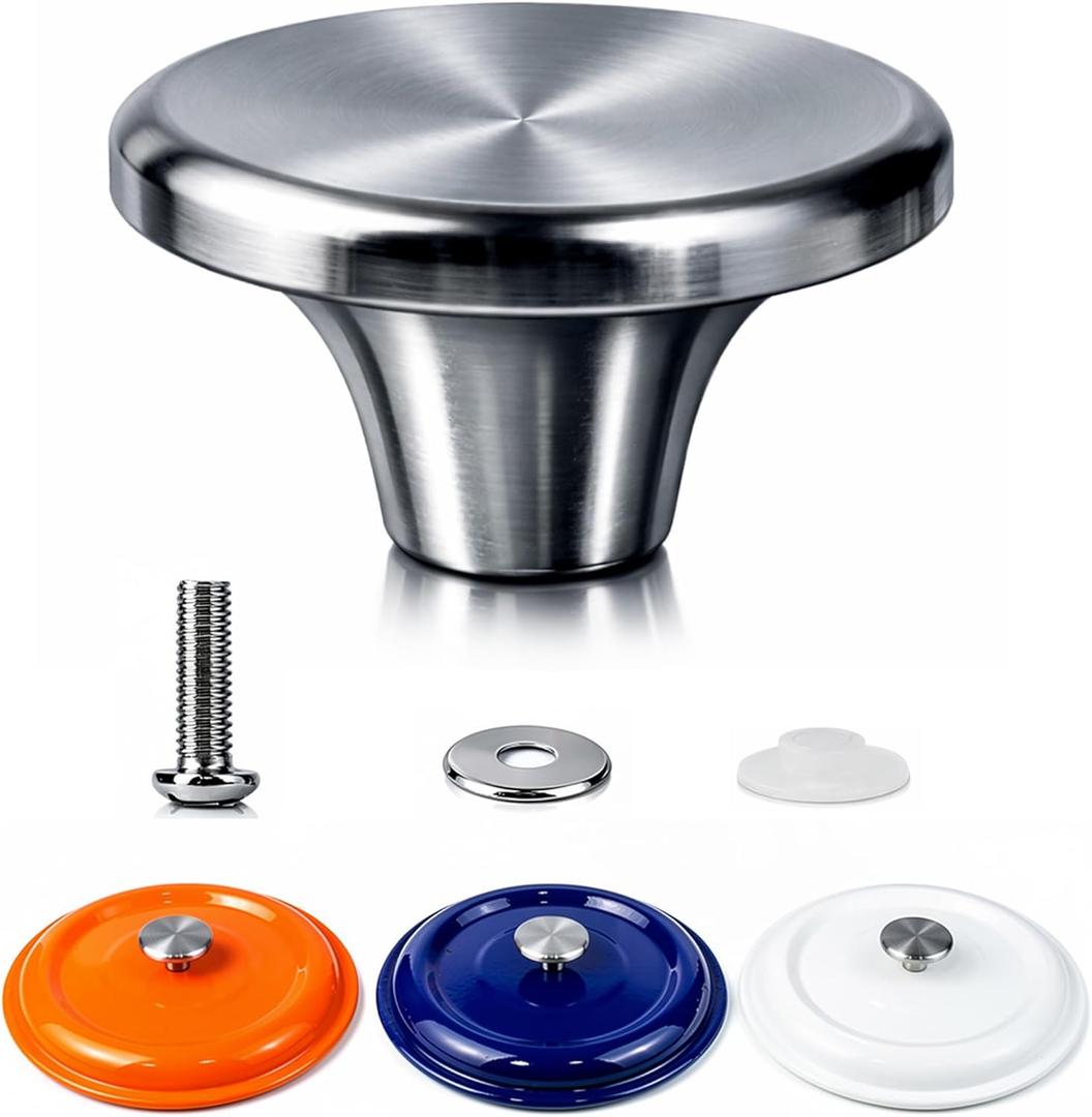 HUASAI Stainless Steel Replacement Handle compatible with Le Creuset,Aldi,Lodge, and other Enameled Cast-Iron Dutch Oven