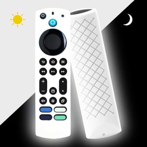 Remote Cover for Fire Stick 4k+ Max,Toshiba, Insignia Fire Tv Remote Cover, Silicone Case Glow in The Dark (White)