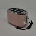 MELLERHOME Retro Toaster 2 Slice, 7 Browning Levels, 3 Functions (Reheat, Defrost, Cancel), Stainless Steel Features, Removable Crumb Tray, Under Base Cord Storage, Pink Kitchen Accessories Dcor