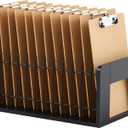 Geelin 1 Pcs Vertical Clipboard Holder, 12 Slot Wooden and Metal Clipboard Organizer, Desk File Organizer Storage Rack, Storage Stand Rack for Home, Office,No Assembly Required (Black)